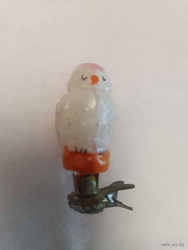 Винтажная Ёлочная игрушка Сова