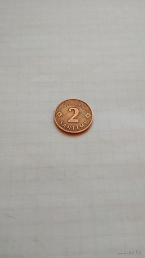 2 сантима 1992 г. Латвия.