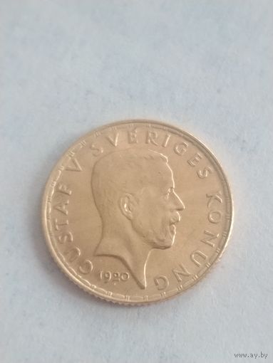 5 крон Густав 5. Швеция. 1920 год!.