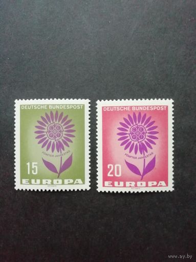 ФРГ 1964 Серия из двух марок "ЕВРОПА СЕПТ (EUROPA CEPT)" (чистые**) Мi.445-446 каталог 0.40 евро
