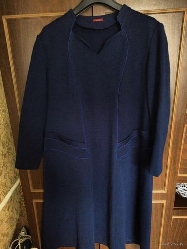 Платье синее трикотаж 62 - 64 (164) Брест Элма Шерсть 30%