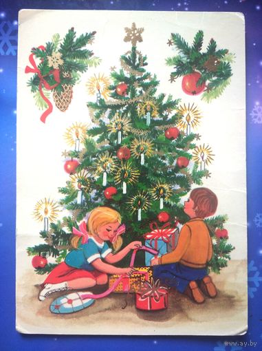 Новогодняя открытка, Финляндия 1975 год