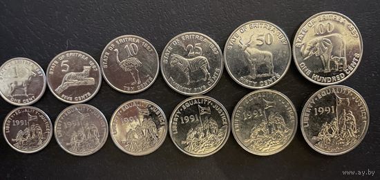 Эритрея Набор 6 монет 1997 год UNC
