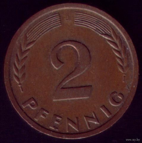 2 пфеннига 1963 год J ФРГ