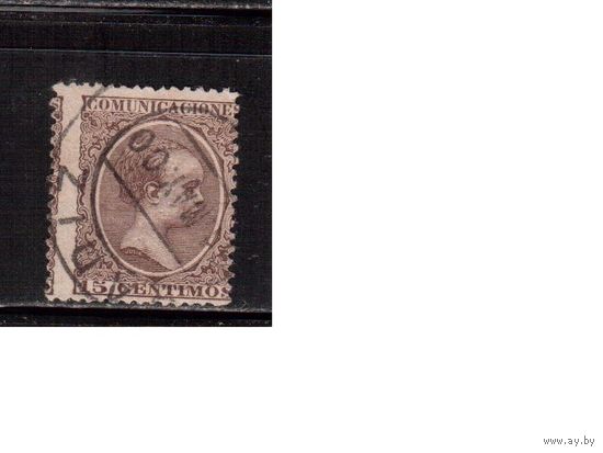 Испания-1889 (Мих.192) гаш. ,  Стандарт, Король Альфонс, Смещение рис.