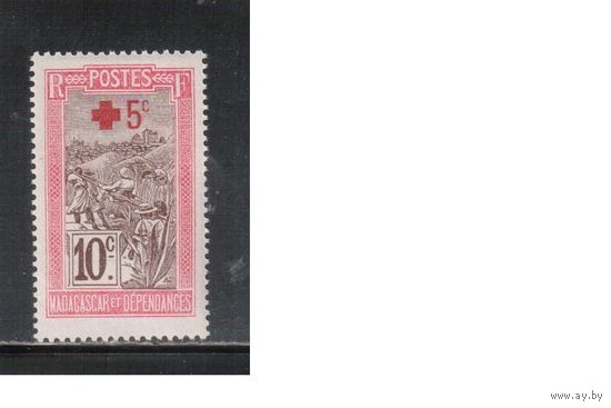 Мадагаскар-1915,(Мих.139)  * , Французские колонии, Стандарт,Надп.Красный Крест(одиночка)