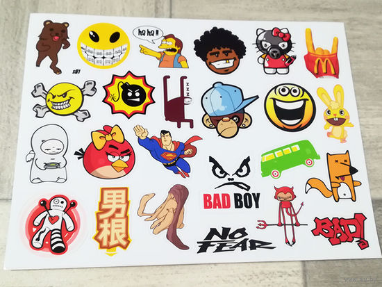 Стикербомбинг, виниловые наклейки с ламинацией. Цена за Лист 30х42см