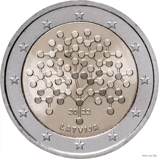 Латвия 2 евро, 2022 Финансовая грамотность UNC