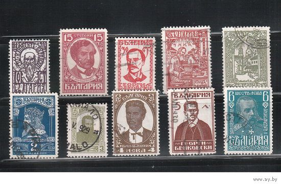 Болгария(Царство)-1929, (Мих.212-221), гаш. , 50-лет независимости Болгарии, Цари, Александр II (полная серия)(3)