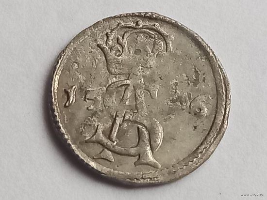 Двуденарий 15(?)6 г.,  с 1 рубля, без мц