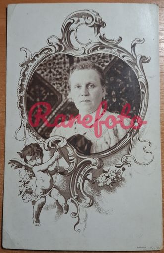 1910-е Открыточный формат дама виньетка ангел анонимное фотоателье
