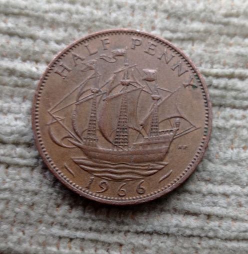 Werty71 Великобритания 1/2 пенни 1966 Корабль Елизавета 2
