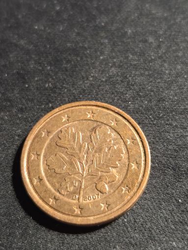 Германия 2 евроцента 2007 D