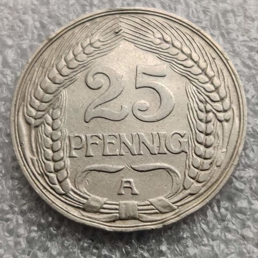 Германия 25 пфеннигов  1910 г. "А"