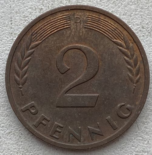 Германия 2 пфеннига 1965 г. J