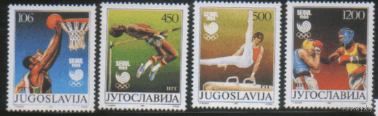 ЮГ. М. 2267/70+ Блок 32. 1988. Олимпийские игры в Сеуле. ЧиСт.