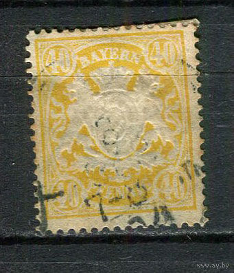 Королевство Бавария в составе Германской империи - 1900 - Герб - 40Pf - [Mi.67] - 1 марка. Гашеная.  (Лот 46HG)-T41P16