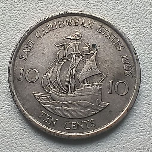 Восточные Карибы 10 центов, 1986  5-1-21