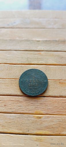 Саксония 1 пфенниг 1865