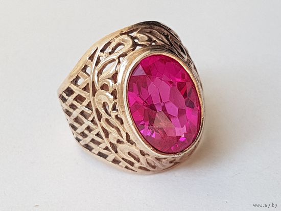 Кольцо серебро СССР. 875 проба, звезда. Перстень крупный. Размер 17,5