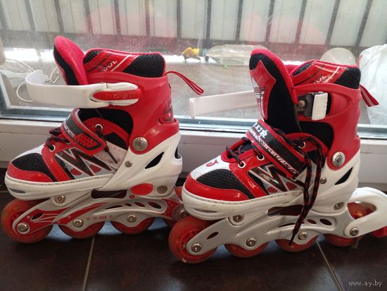 Коньки роликовые JIN XIN 28-32 р., почти новые