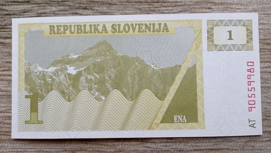 Werty71 Словения 1 толар 1990 UNC банкнота