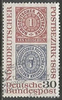 ФРГ. 100-летие Северного почтового округа. 1968г. Mi#569.