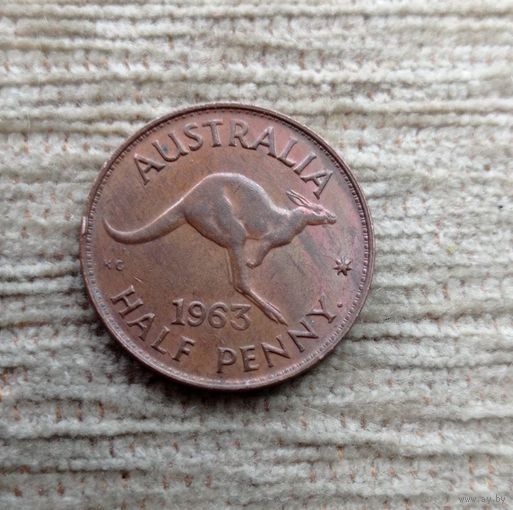 Werty71  Австралия 1/2 пенни 1963 Кенгуру Елизавета 2