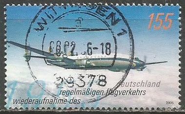 Германия. 50 лет возобновления авиаперевозок. 2005г. Mi#2450.
