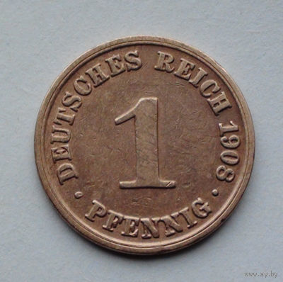 Германия 1 пфенниг, 1908 А