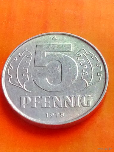 ГДР - Германия 5 пфеннигов 1975 г. aU.