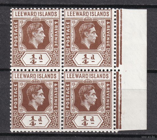 172.BrKCI. Великобритания. Колонии. Подветренные острова. Стандарт. Георг VI. 1938 г. 1/4P. Кварт. Mi.#87.