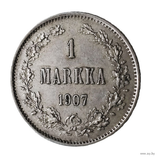 1 марка 1907 года. L. XF/AU.