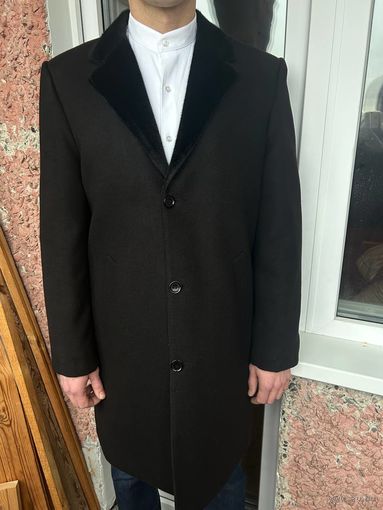 Пальто р54 шерсть 70%, кашемир 10% мужское зимнее
