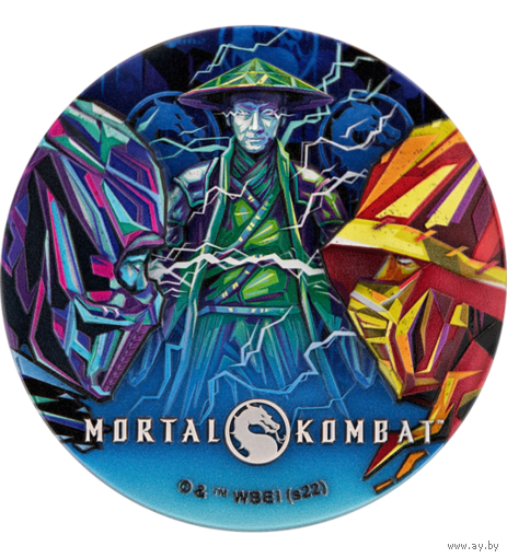 Ниуэ 5 долларов 2022г. "Mortal Kombat. Смертельная Битва". Монета в капсуле; деревянном подарочном футляре; номерной сертификат; коробка. СЕРЕБРО 62,20гр.(2 oz).