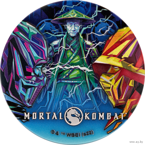 Ниуэ 5 долларов 2022г. "Mortal Kombat. Смертельная Битва". Монета в капсуле; деревянном подарочном футляре; номерной сертификат; коробка. СЕРЕБРО 62,20гр.(2 oz).