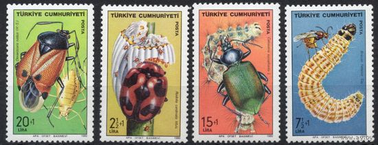 Турция 1980. Фауна. Насекомые 4 марки (2529)