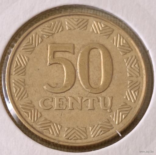 Литва. 50 центов 2000 года. (2).