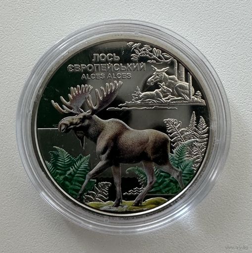 Украина 5 гривен 2025 года (Чернобыль. Возрождение. Лось европейский)
