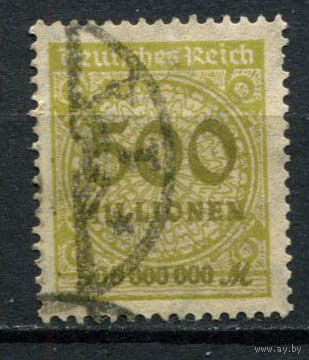 Рейх (Веймарская республика) - 1923 - Цифры 500 Mio - [Mi.324A] - 1 марка. Гашеная.  (Лот 85BE)
