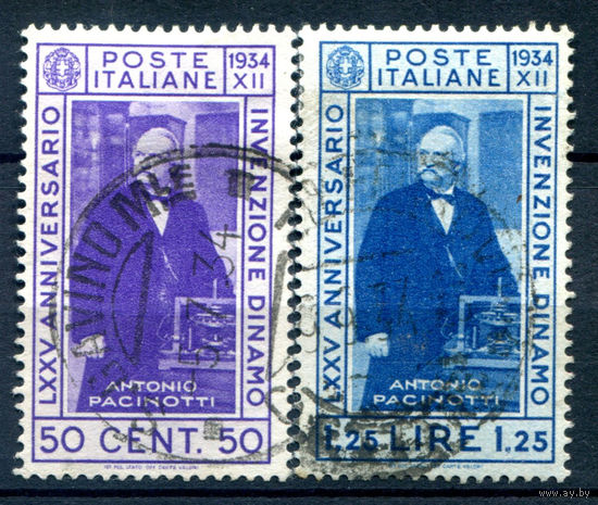 Италия (Королевство) - 1934г. - Антонио Пачинотти, физик - 2 марки - полная серия, гашёные [Mi 488-489]. #1-It-20-A-2