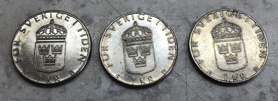 Швеция 1 крона: 1987, 1988, 1997