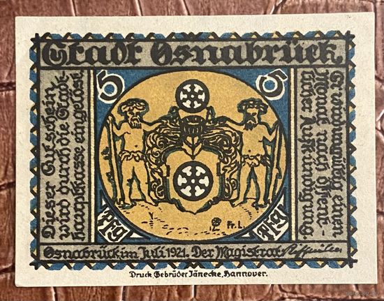 Нотгельд 5 пфеннигов 1921 год. Оснабрюк. Веймарская республика