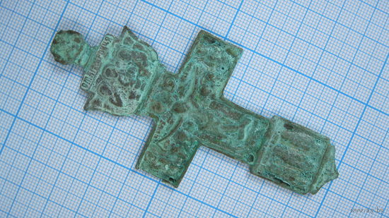 Крестик старинный, нательный. Бронза, литье.