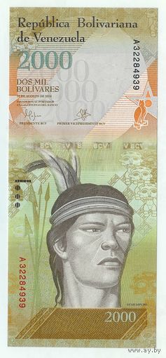 Венесуэла 2000 боливар 2016 год, UNC