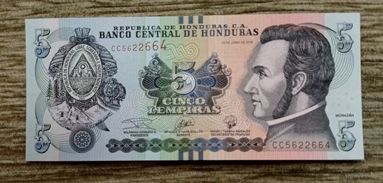 Werty71 Гондурас 5 лемпир 2016 UNC банкнота