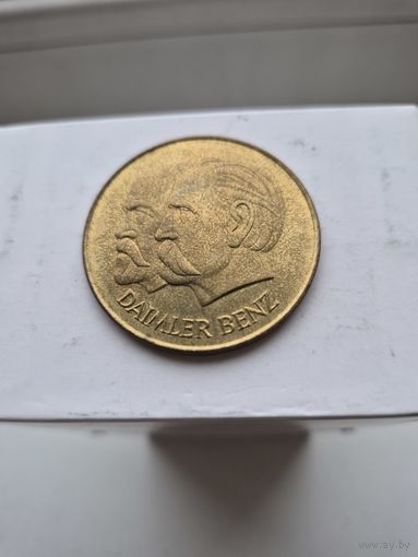 Крупный жетон (40 мм) - настольная медаль Германия, Daimler Benz 1986 Мюнхен Welt Mobil. 45284