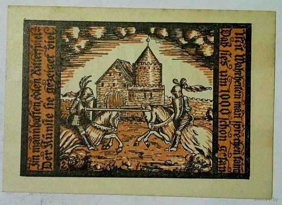 РАСПРОДАЖА!!! - ГЕРМАНИЯ ШАЛЬКАУ (ТЮРИНГИЯ) 50 пфеннигов 1921 год (четвёртый сюжет) - UNC!