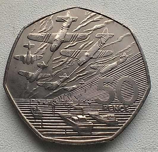 Великобритания 50 пенсов, 1994 50 лет высадки союзников в Нормандии  3-6-15