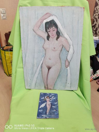 Картина два масло Ню Кухарев Владимир Иванович самая привлекательная цена трёхдневный аукцион